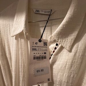 Zara Cream Textured Maxi Dress